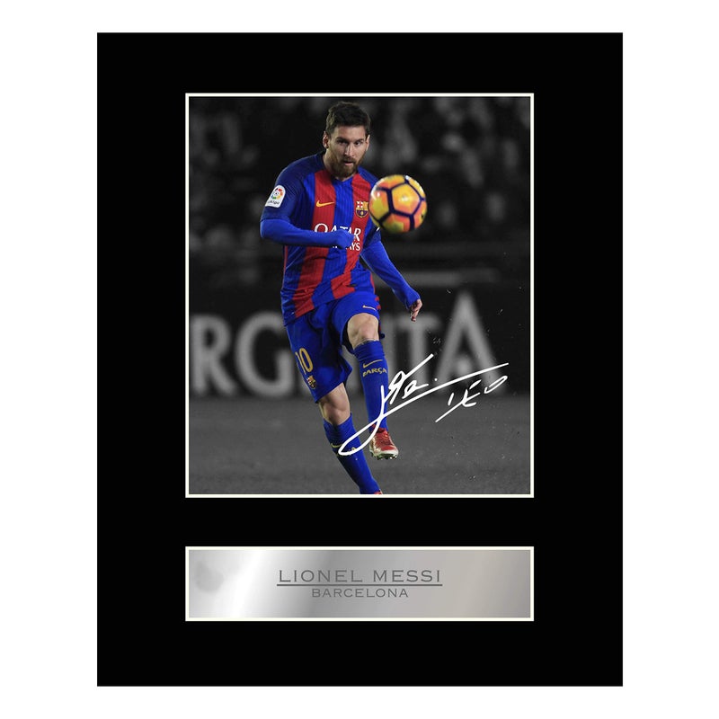 iconic pics Lionel Messi Barcelona Signed Mounted Photo Display - Image 1